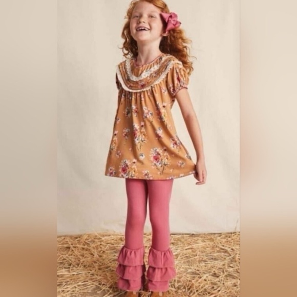 Matilda Jane Girls Discovery Garden‎ Top Floral Lace Detailing Size 8
